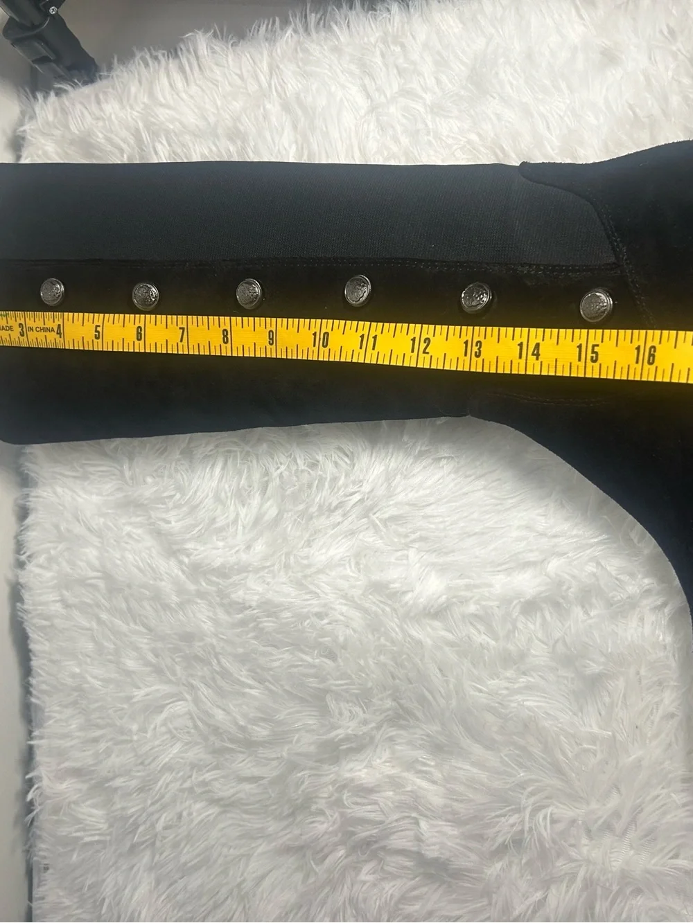 Vince Camuto Black Over-the-Knee Button Detail Boots